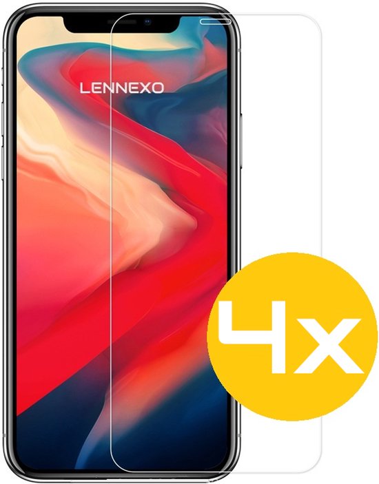 Screenprotector Geschikt Voor iPhone 11 Pro/X/XS - Glasplaat - Tempered Glass - 4 Stuks
