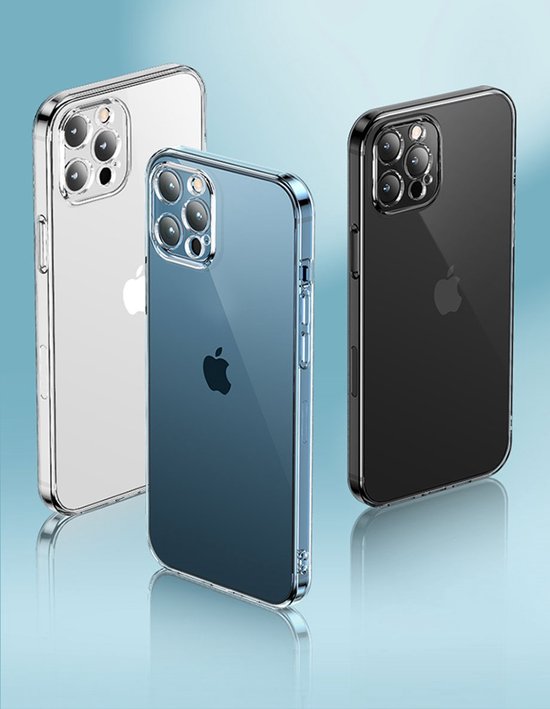 iPhone 13 Pro Max Hoesje + 2x iPhone 13 Pro Max Screenprotector | Silicone case | Transparant Hoesje + 2x Screenprotector | Tempered Glass