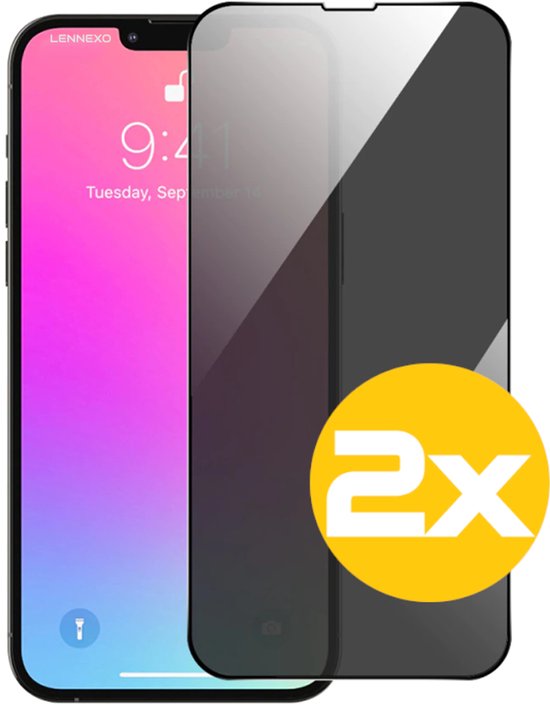 Privacy Screenprotector Geschikt Voor iPhone 12 Pro Max - Volledige Beschermglas - 2 Stuks