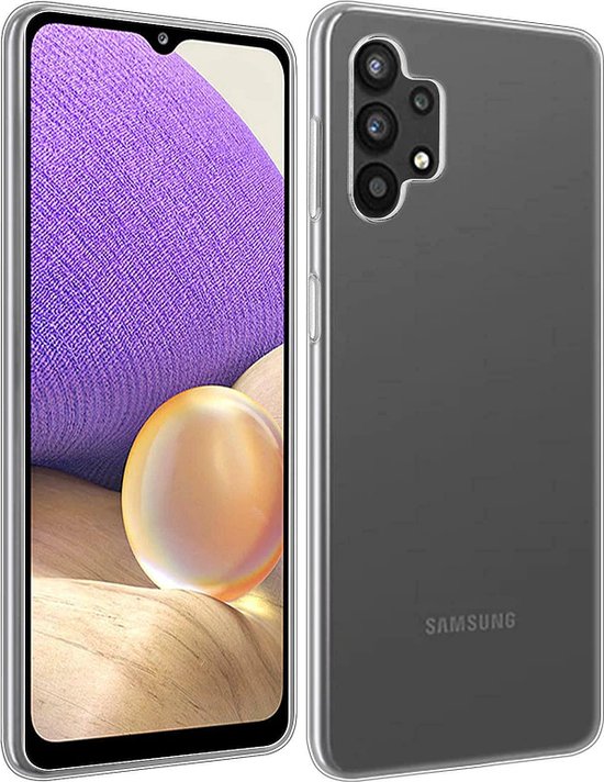 Hoesje en Screenprotector Combi Geschikt Voor Samsung Galaxy A32 5G - Transparant Hoesje + 2x Screenprotector