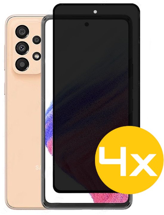 Privacy Screenprotector Geschikt Voor Samsung A53 - Volledige Beschermglas - 4 Stuks