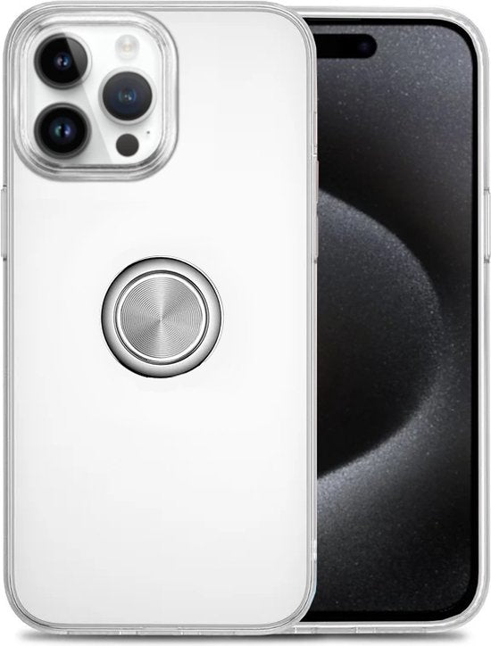 Armordrop Hoesje Met Ring Geschikt Voor iPhone 15 Pro -Transparant Hoesje Met Ring