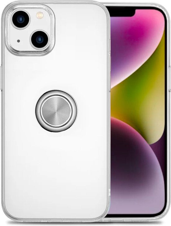 Armordrop Hoesje Met Ring Geschikt Voor iPhone 14 Plus - Transparant Hoesje Met Ring