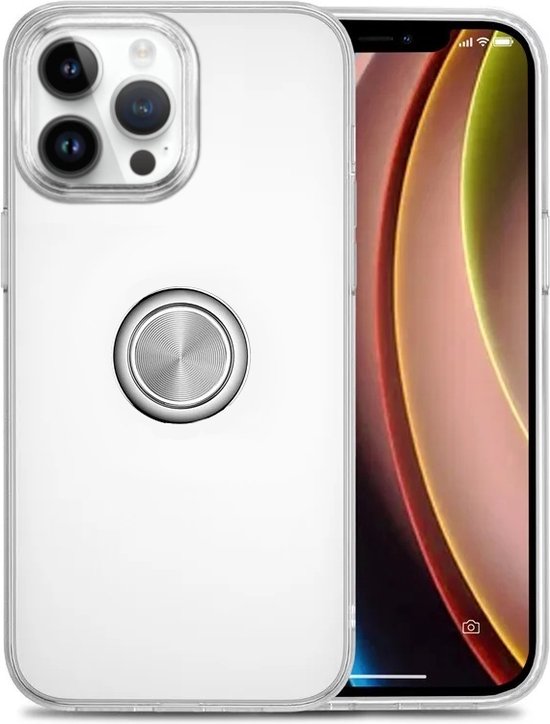 Armordrop Hoesje Met Ring Geschikt Voor iPhone 12 / 12 Pro - Transparant Hoesje Met Ring
