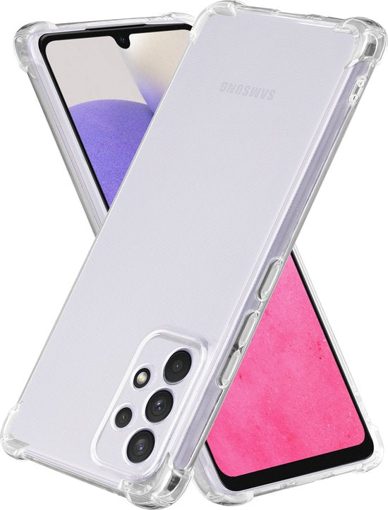 Samsung Galaxy A33 5G Hoesje Anti Shock | ShockProof Silicone Case | Transparant Back Cover