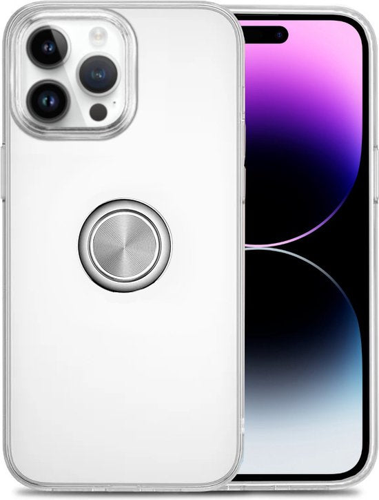 Armordrop Hoesje Met Ring Geschikt Voor iPhone 14 Pro - Transparant Hoesje Met Ring