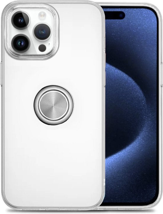 Armordrop Hoesje Met Ring Geschikt Voor iPhone 15 Pro Max -Transparant Hoesje Met Ring