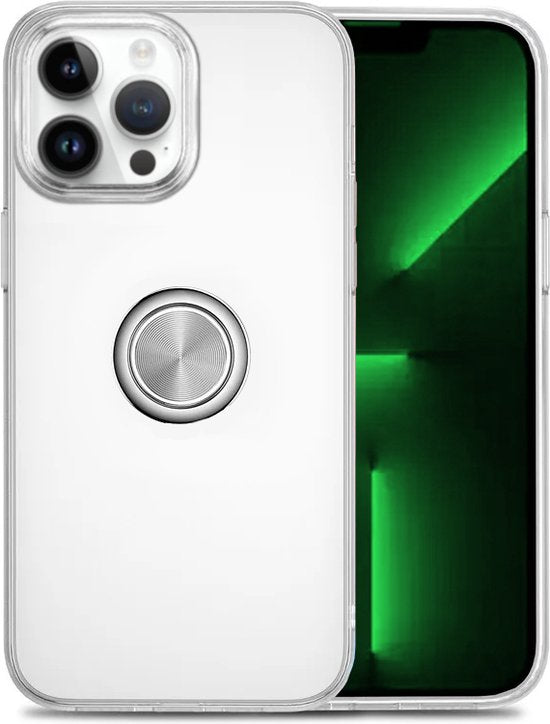 Armordrop Hoesje Met Ring Geschikt Voor iPhone 13 Pro - Transparant Hoesje Met Ring