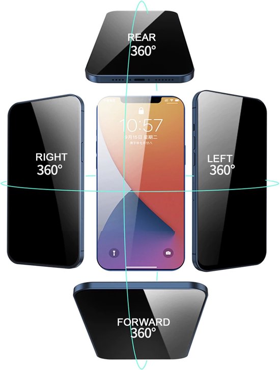 Full Cover Privacy Screenprotector iPhone 11 Pro Max / XS Max | Volledige Beschermglas | PREMIUM Tempered Glass | iPhone 11 Pro Max Screenprotector Privacy - 1 stuk