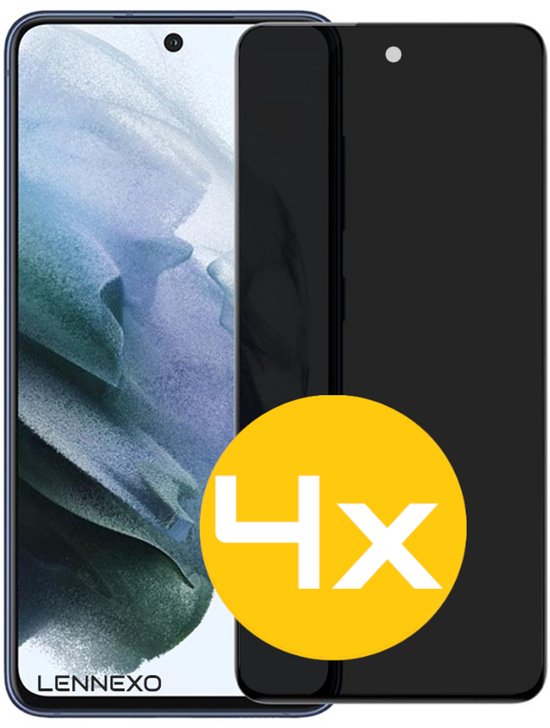 Privacy Screenprotector Geschikt Voor Samsung S21 - Volledige Beschermglas - 4 Stuks
