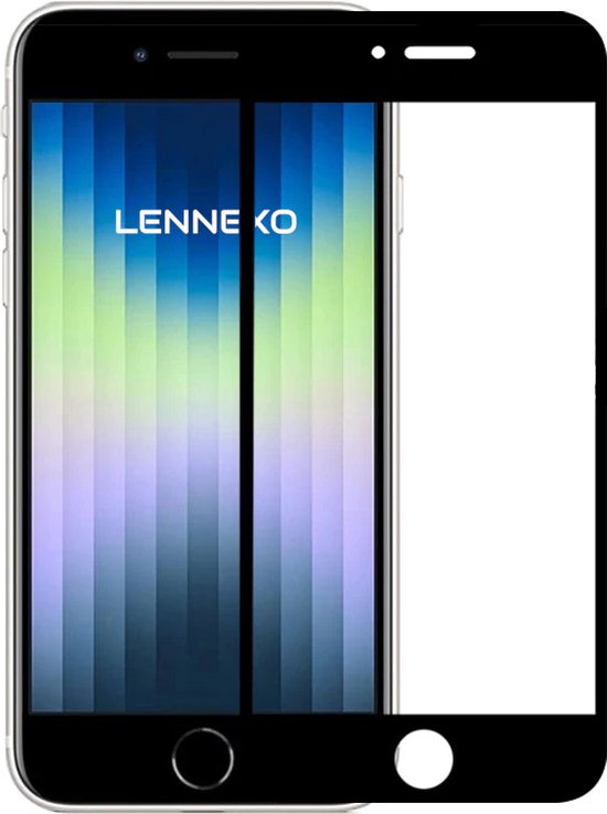 Full Cover Screenprotector Geschikt Voor iPhone SE 2022 / iPhone SE 2020 / iPhone 8 / iPhone 7 - Volledige Beschermglas - PREMIUM Tempered Glass - 1 stuk