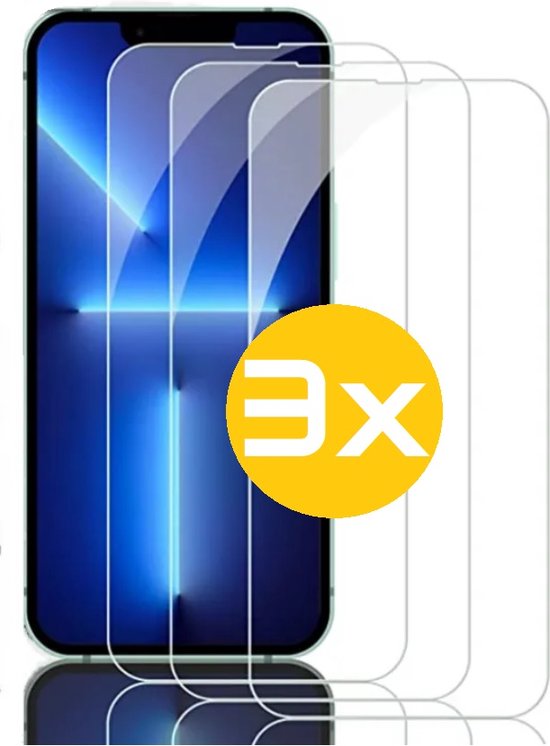 Screenprotector Geschikt Voor iPhone 13 / 13 Pro - Glasplaat - Tempered Glass - 3 Stuks