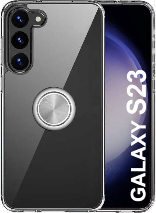 Armordrop Hoesje Met Ring Geschikt Voor Samsung S23 - Transparant Hoesje Met Ring