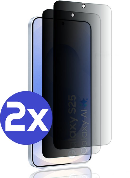 ArmorDrop Privacy Screenprotector Geschikt Voor Samsung S25 - Gehard Glas - 2 Stuks