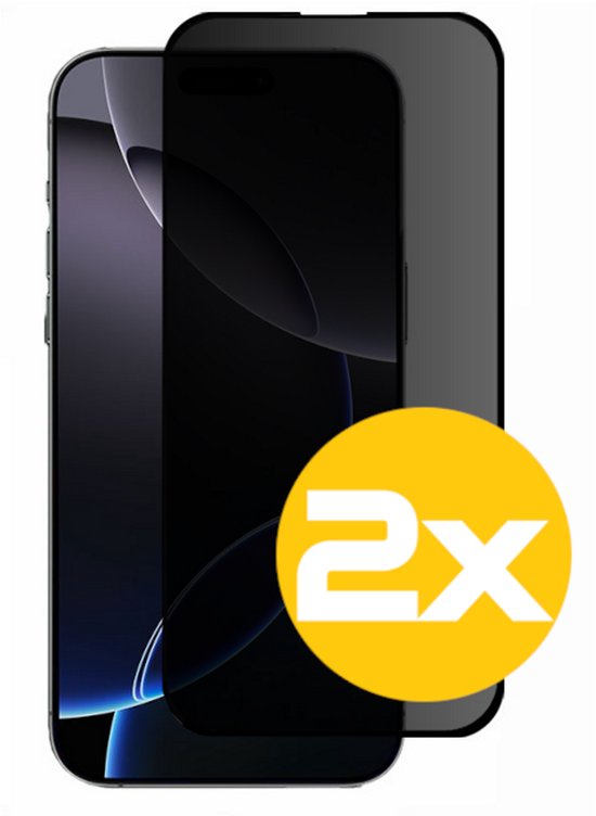 Privacy Screenprotector Geschikt Voor iPhone 16 Pro - Volledige Beschermglas - 2 Stuks