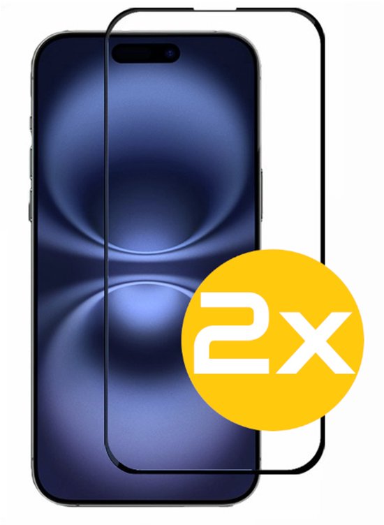 Full Cover Screenprotector Geschikt Voor iPhone 16 Plus - Volledige Beschermglas - PREMIUM Tempered Glass - 2 stuks