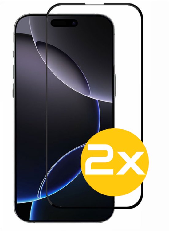 Full Cover Screenprotector Geschikt Voor iPhone 16 Pro - Volledige Beschermglas - PREMIUM Tempered Glass - 2 stuks