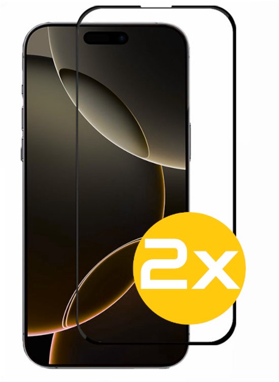 Full Cover Screenprotector Geschikt Voor iPhone 16 Pro Max - Volledige Beschermglas - PREMIUM Tempered Glass - 2 stuks