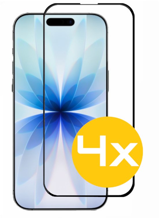 Full Cover Screenprotector Geschikt Voor iPhone 17 - Volledige Beschermglas - PREMIUM Tempered Glass - 4 stuks