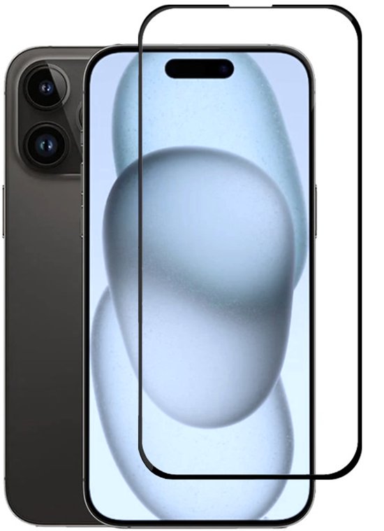 Hoesje en Screenprotector Combi Geschikt Voor iPhone 15 Plus - Zwart Hoesje + Premium Screenprotector