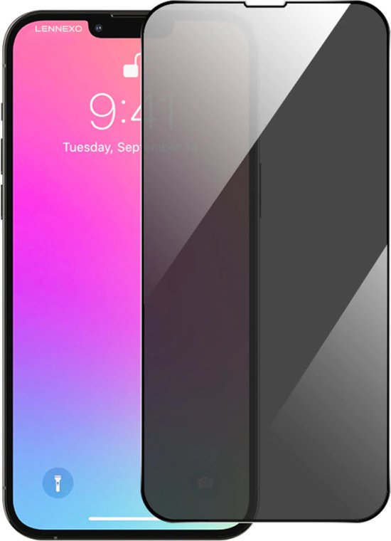 Full Cover Privacy Screenprotector Geschikt Voor iPhone 12 / 12 Pro - Volledige Beschermglas - PREMIUM Tempered Glass - 1 stuk