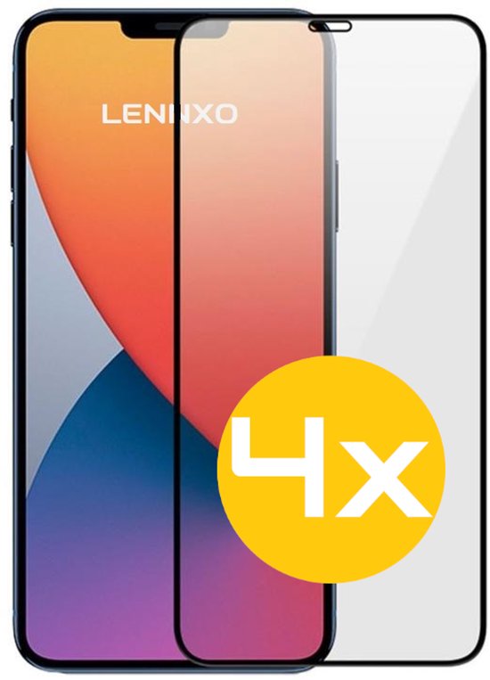 Full Cover Screenprotector Geschikt Voor iPhone 13 Pro Max - Volledige Beschermglas - PREMIUM Tempered Glass - 4 stuks