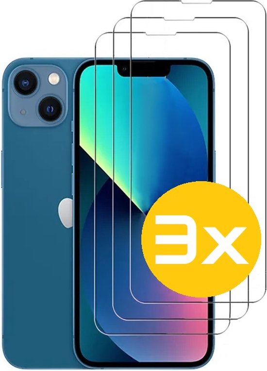 Screenprotector Geschikt Voor iPhone 14 - Glasplaat - Tempered Glass - 3 Stuks