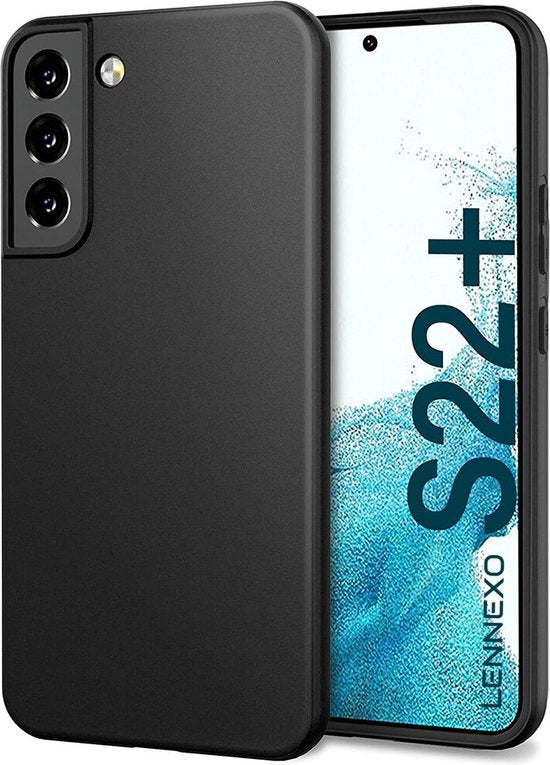 Zwart Hoesje Geschikt Voor Samsung Galaxy S22+ (S22 Plus) - Zwarte Siliconen hoesje - TPU Back Cover Hoes - Zwart