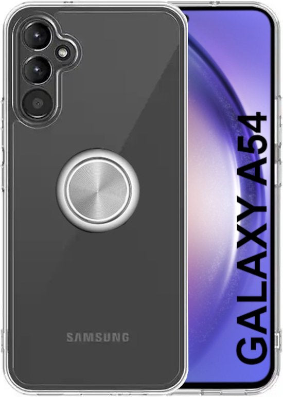 Armordrop Hoesje Met Ring Geschikt Voor Samsung A54 - Transparant Hoesje Met Ring