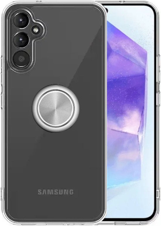 Armordrop Hoesje Met Ring Geschikt Voor Samsung A55 - Transparant Hoesje Met Ring