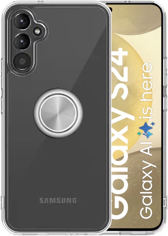 Armordrop Hoesje Met Ring Geschikt Voor Samsung S24 - Transparant Hoesje Met Ring