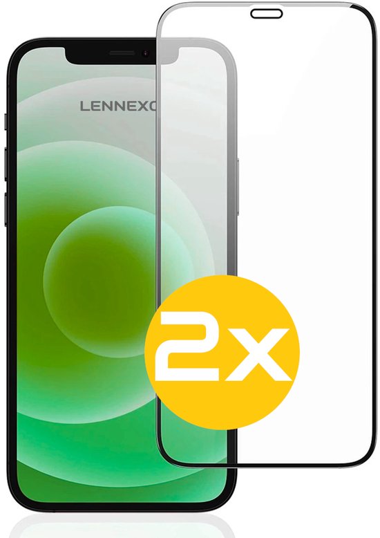 Full Cover Screenprotector Geschikt Voor iPhone 12 Pro Max - Volledige Beschermglas - PREMIUM Tempered Glass - 2 stuks