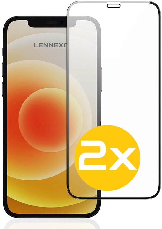 Full Cover Screenprotector Geschikt Voor iPhone 12 Mini - Volledige Beschermglas - PREMIUM Tempered Glass - 2 stuks