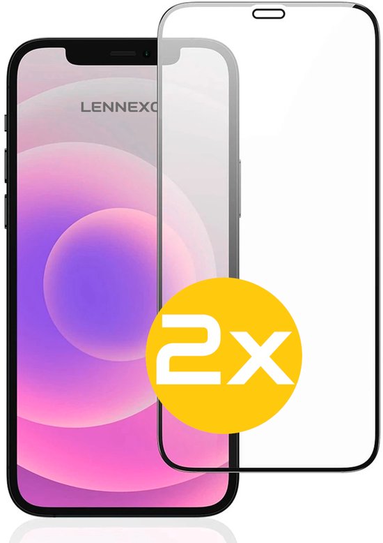 Full Cover Screenprotector Geschikt Voor iPhone 12/12 Pro - Volledige Beschermglas - PREMIUM Tempered Glass - 2 stuks