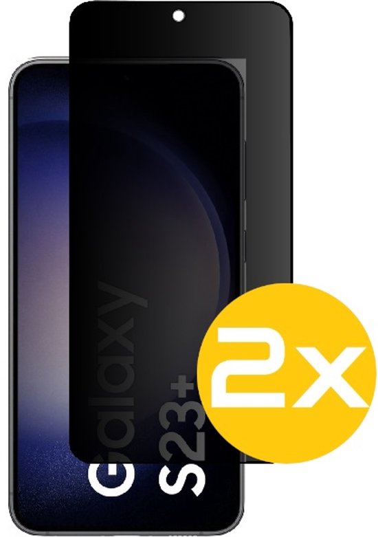 Privacy Screenprotector Geschikt Voor Samsung S23+ (S23 PLUS) - Volledige Beschermglas - 2 Stuks