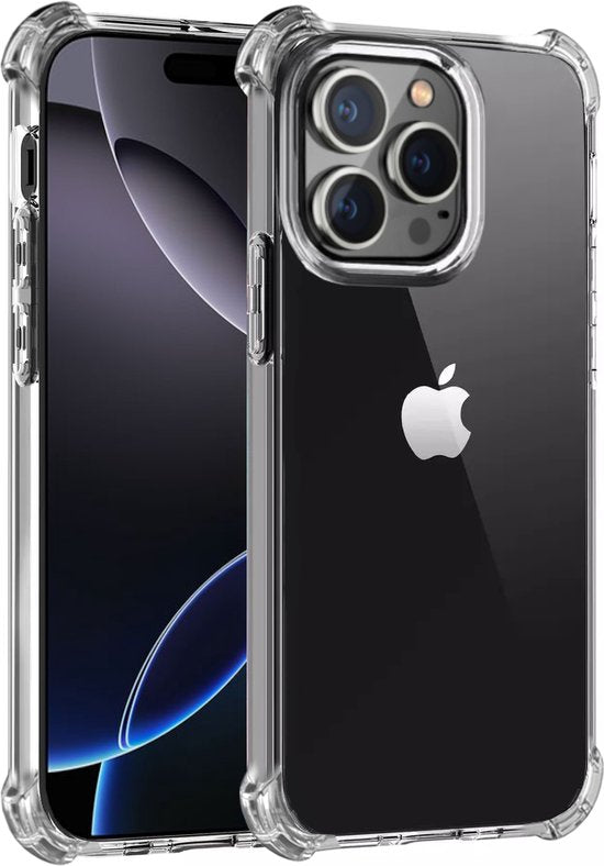 Anti Shock Hoesje Geschikt Voor iPhone 16 Pro - Anti Shock - ShockProof Silicone Case - Transparant Back Cover