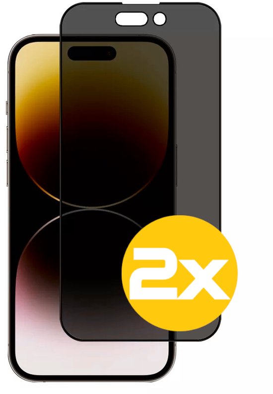 Privacy Screenprotector Geschikt Voor iPhone 14 Pro Max - Volledige Beschermglas - 2 Stuks