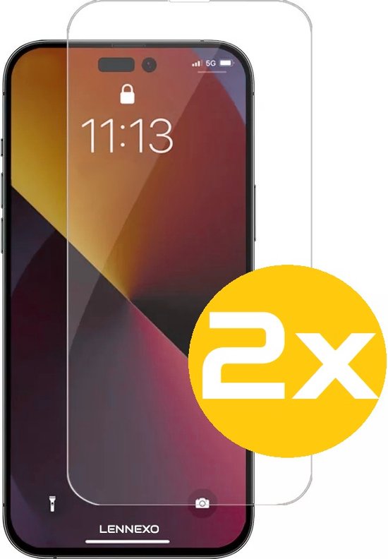 Screenprotector Geschikt Voor iPhone 14 Pro Max - Glasplaat - Tempered Glass - 2 Stuks