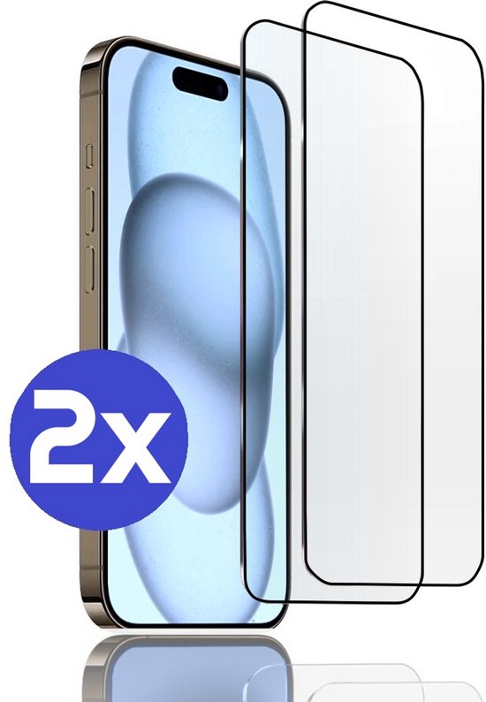 ArmorDrop Full Guard Screenprotector Geschikt Voor iPhone 15 Plus - Gehard Glas - 2 Stuks