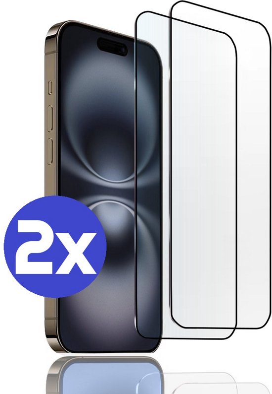 ArmorDrop Full Guard Screenprotector Geschikt Voor iPhone 16 - Gehard Glas - 2 Stuks