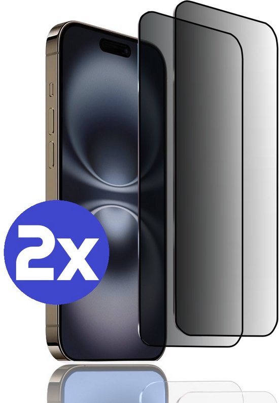 ArmorDrop Privacy Screenprotector Geschikt Voor iPhone 16 - Gehard Glas - 2 Stuks