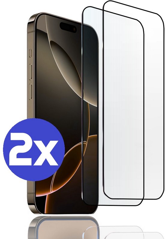ArmorDrop Full Guard Screenprotector Geschikt Voor iPhone 16 Pro Max - Gehard Glas - 2 Stuks