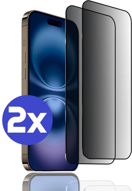ArmorDrop Privacy Screenprotector Geschikt Voor iPhone 16 Plus - Gehard Glas - 2 Stuks
