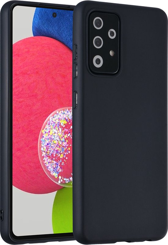 Hoesje en Screenprotector Combi Geschikt Voor Samsung Galaxy A72 5G - Zwarte Siliconen Hoesje Hoesje + 2x Screenprotector