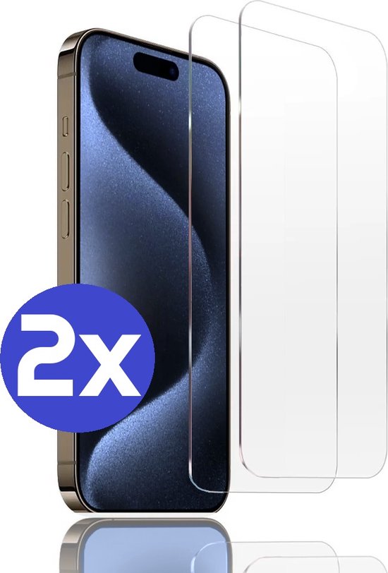 Premium Screenprotector Geschikt Voor iPhone 15 Pro Max - Gehard Glas - 2 Stuks