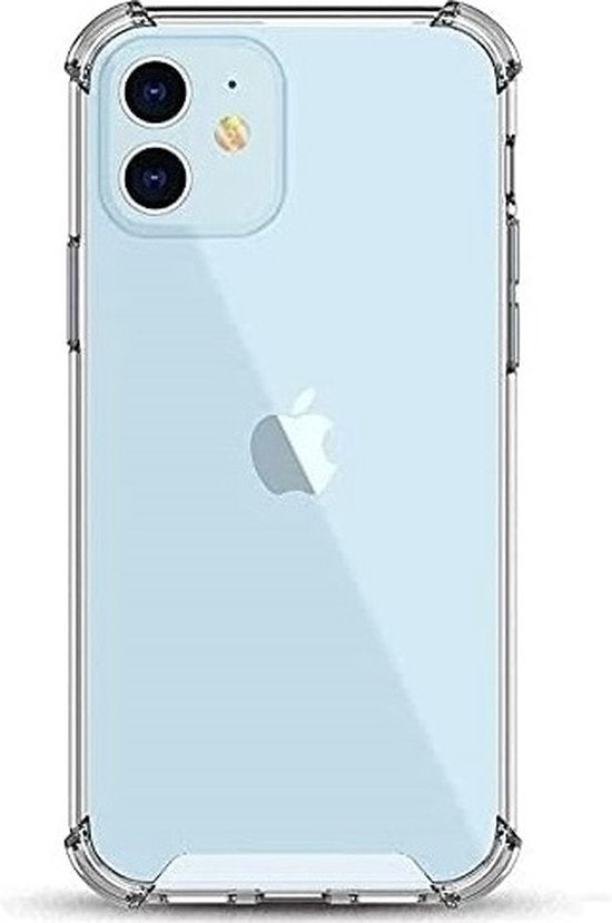 iPhone 12 Mini Hoesje Anti Shock | ShockProof Silicone Case | Transparant Back Cover