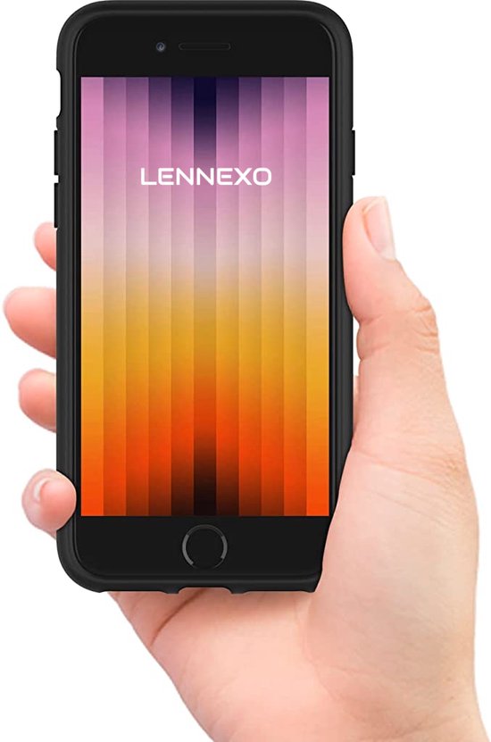 Hoesje en Screenprotector Combi Geschikt Voor iPhone SE / 8 / 7 - Zwarte Siliconen Hoesje + 2x Screenprotector