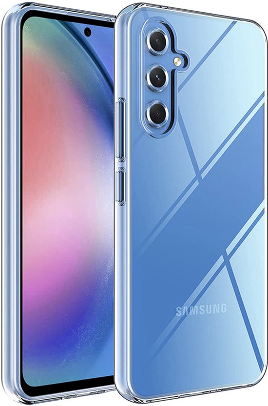 Hoesje en Screenprotector Combi Geschikt Voor Samsung Galaxy A54 - Transparant Hoesje + 2x Screenprotector