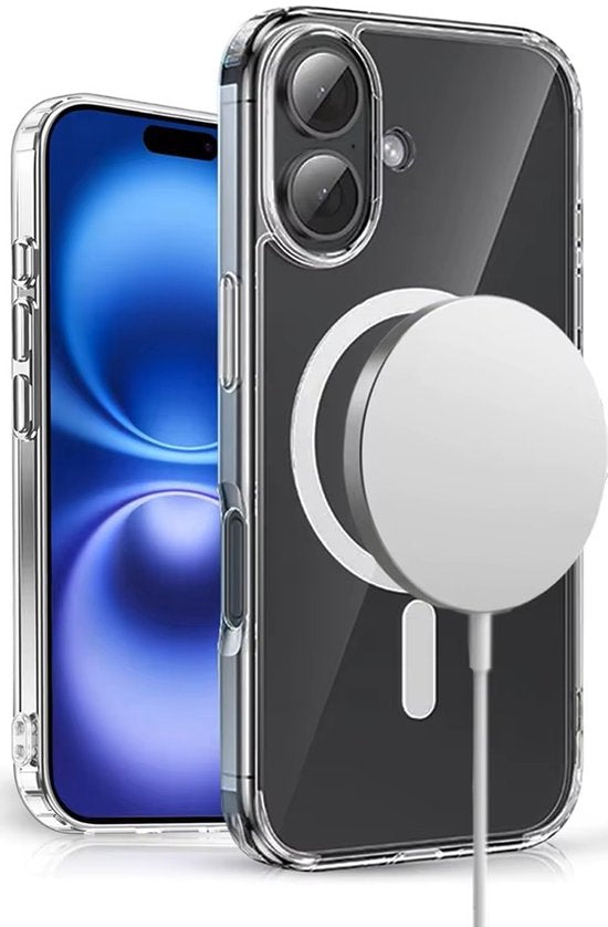 Lennexo Hoesje Geschikt Voor iPhone 16 Plus Met Magneet Ring - Siliconen Hoesje Voor Draadloos Opladen en Geschikt voor Magsafe