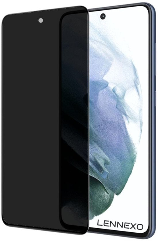 Hoesje en Privacy Screenprotector Combi Geschikt Voor Samsung S21 - Transparant Hoesje + Privacy Glas